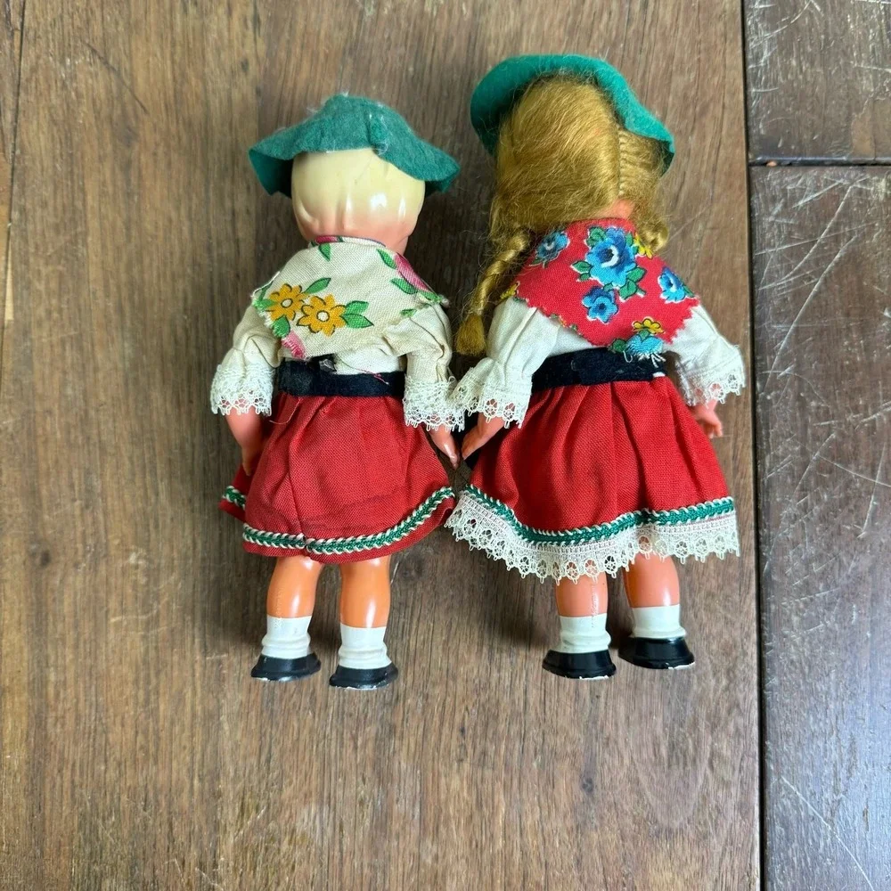 Vintage West Germany Boy & Girl Celluloid Winding Key‎ Dancing Dolls NO KEY